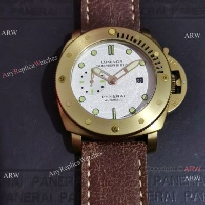 Clone Panerai Submersible Bianco Watch 47mm Yellow Gold Case